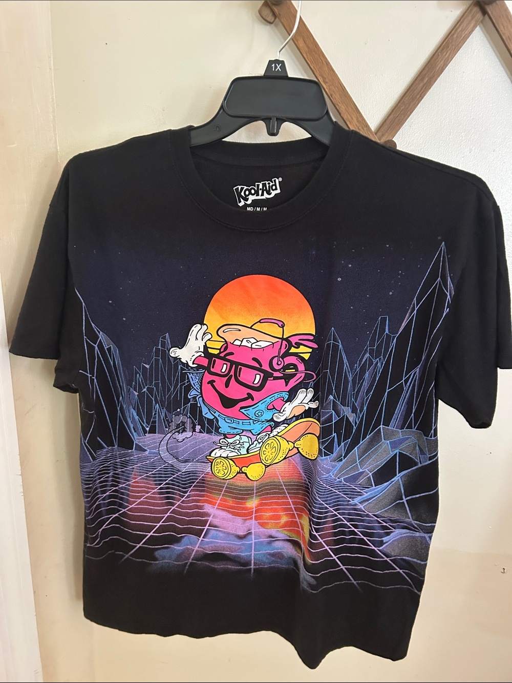 Kool-Aid Black Graphic Tee with Retro Skate Character